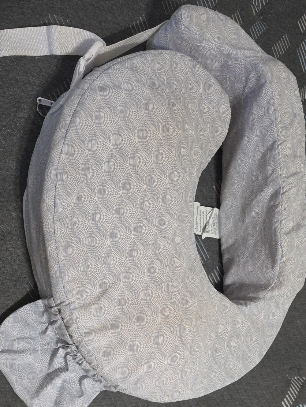 Light Gray Textured Nursing Support Pillow with Removable Cover